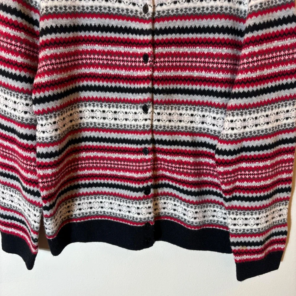 Talbots Petites Fair Isle Lambswool Blend Cardigan Sweater Size XLp‎